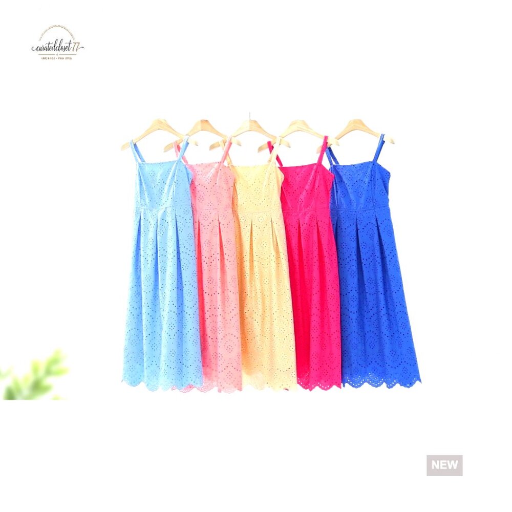 Sleeveless Maxi Dress with Eyelet Hollow Out Square Neck Ruffle Beach - Picture 7 of 7